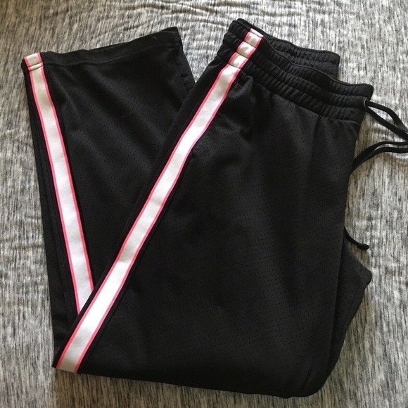 Danskin Now Athletic Pants SzM (8-10) Black Side Stripe Pink/White Nice Pre-Owne - Picture 6 of 12
